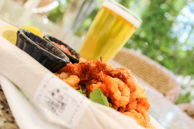 Image of appetizer with beer